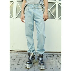 Vtmnts Women Double Waist Denim Jeans